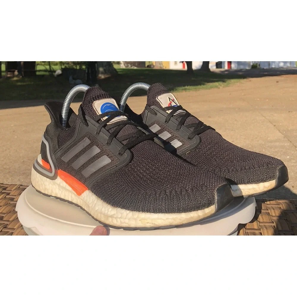 Vintage 2020s adidas UltraBoost 20 NASA Black Carbon Sneaker Gorpcore 7.5